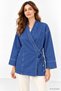 Side Tie Denim Kimono 3516 Dark Blue