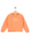 Girl's Orange Long Sleeve Sweatshirt - Basic Comfortable Sweatshirt with Bow Pattern - 4