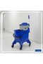 Single Mop Bucket Trolley with Boost Flat Mop Wringer 30L Blue - 4