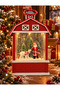 Can-Süs Illuminated Christmas Lantern with Santa Claus and Polar Bear Figures – Decorative Home with Snow Effect