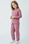 Girl's Pajama Set with Apple Pattern and Elastic Waistband, Ages 4-8, Dried Rose - 2