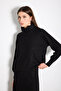 Basic High-Neck Cotton Knitwear with Sequin Detail - Black - 4
