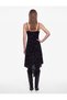 Asymmetrical Cut Slim Fit Strappy Midi Floral Tulle Dress - 4