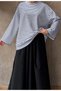 Women's Striped Oversize Tunic |   Casual Cut Long Sleeve Daily Stylish Tunic - 4
