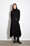 Basic High-Neck Cotton Knitwear with Sequin Detail - Black - 2