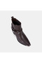 Women's Bitter Brown Vintage Buckle Heeled Leather Western Boots - 7