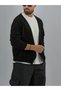 Single Button Black Knitwear Men's Cardigan Coc3578 - 2
