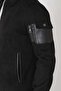 Comfort Fit Side Pocket Sleeve Skirt Ribbed Black Suede Coat Mt 182 - 6