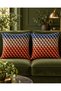 Modern Navy Blue Mink Tile Knit Look 3D Digital Printed Set of 4 Gift Throw Pillow Covers - 4