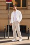 3 Threaded Side Piping Adjustable Bagg Men's Beige Sweatpants with Stopper on the Legs - 8