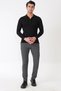 Slim Fit Stretchy Cotton Zippered Polo Collar Black Knitwear Tr 902 - 2