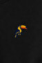 Geometric Toucan Icon Printed Crew Neck Sweatshirt - 3