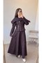Side-Zipper Wide Collar Denim Gilet Set -1298 - Plum - 5