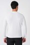 Slim Fit Stretchy Cotton Textured Fabric Long Sleeve Ecru T-Shirt Ts 934 - 7