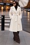 Double-Breasted Collar Lined Araboy Coat Tsd260297 Ecru - 2