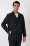 Comfort Fit Side Pocket Cotton Navy Blue Double Breasted Coat Ka 095 - 5