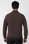 Slim Fit Front Zippered Skirt with Ribbed Sleeves and Flexible Brown Coat Mt 184 - 7