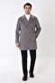 Comfort Fit Wool Gray Double-Breasted Coat with Side Pockets Ka 096 - 2