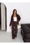Women's Soft Textured Suede Jacket and Pants Set - 4