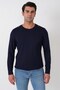 Comfort Fit Shoulder Model Long Sleeve Flexible Cotton Navy Blue T-Shirt Ts 933