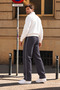 3 Threaded Side Piping Adjustable Bagg Men's Anthracite Sweatpants with Stopper Cuffs - 6