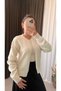 Pearl detailed knit cardigan - cream