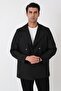 Comfort Fit Side Pocket Cotton Black Double Breasted Coat Ka 095 - 4