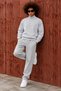 Men's Full Turtleneck Oversize Light Gray Knitwear Sweater - 6