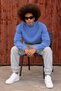 Men's Half Turtleneck Loose Cut Long Sleeve Lilac Sweater - 5