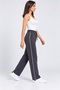 Women's Baggy Anthracite Women's Sweatpants with Side Piping, 3 Thread Ruffle Trim and Stopper on the Leg - 5