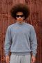 Men's Half Turtleneck Loose Cut Long Sleeve Gray Sweater