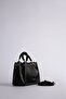 Gold Detailed Hand and Shoulder Bag Black - 3