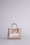Gold Detailed Hand and Shoulder Bag Beige