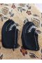 Black Beaded Hand-Knitted Booties - 2