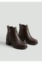 26Bk143-2700 Two Zippers with Detail, Genuine Leather, 6cm Thick Heel Boots for Women - 3
