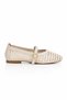 Alira Beige Buckle Detailed Knitted Ballerinas