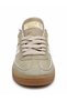 Women's Retro Suede Lace-Up Casual Sneaker Sports Shoes - Beige White - 5