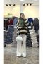 Women's Striped Oversize Knitwear Tunic, Crew Neck Balloon Sleeve Loose Wide Comfortable Fit Sweater - 6