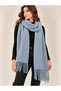 New Season Women's Winter Soft Textured Tasseled Oversized Shawl Scarf