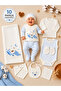 Unisex Newborn Baby Hospital Release 10 Piece 100% Cotton Teddy Bear Embroidered Baby Set