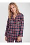 Women's Plaid Pajama Set Shirt Collar Buttoned Long Sleeve Checkered Bottom Top Home Wear Set Nancy W6K044D8 - 5