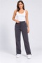 Women's Baggy Anthracite Women's Sweatpants with Side Piping, 3 Thread Ruffle Trim and Stopper on the Leg