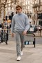 Men's Full Turtleneck Low Shoulder Comfortable Fit Basic Gray Sweater - 3