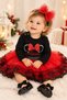 New Year's Minnie Red Tutu Lace Skirt Set - 3