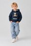 Jacklions Baby Boy 1-5 Years Old Teddy Bear Patterned Sweatshirt Navy Blue