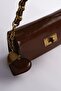 Envelope Cover Rotary Lock Shoulder Bag Brown - 4