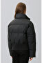 Siyah Simli Puffer Mont - 5