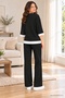 Simple and Comfortable Casual Style - Women's Crew Neck Modal Fabric Two-Piece Set - 4