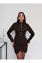 Metal Button Draped Dress E.H Collection - 3
