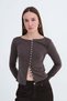 Buttoned Long Sleeve Blouse H19032 - 3